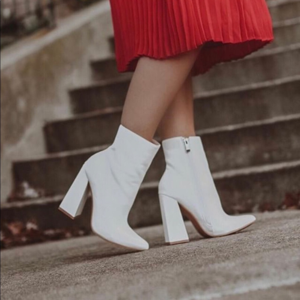 White ankle boots